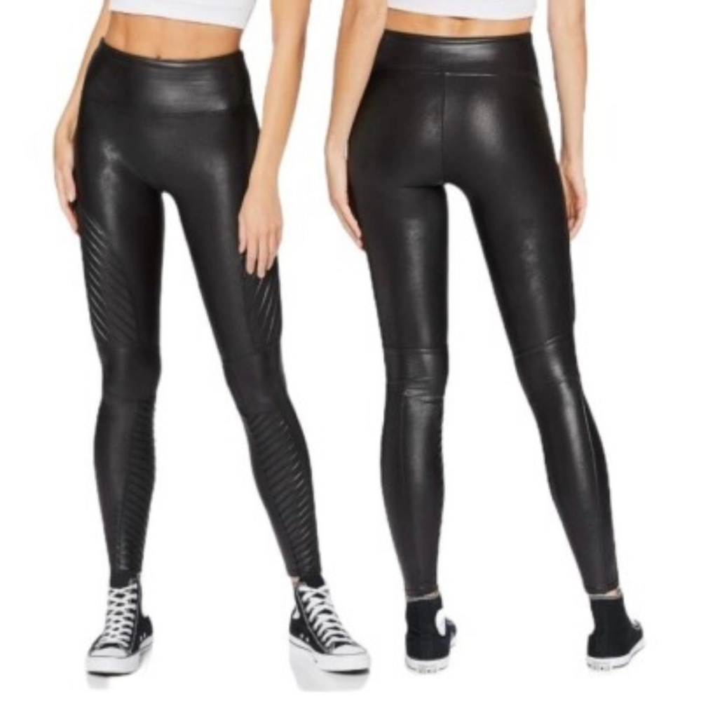 Spanx Faux Leather Moto Leggings.